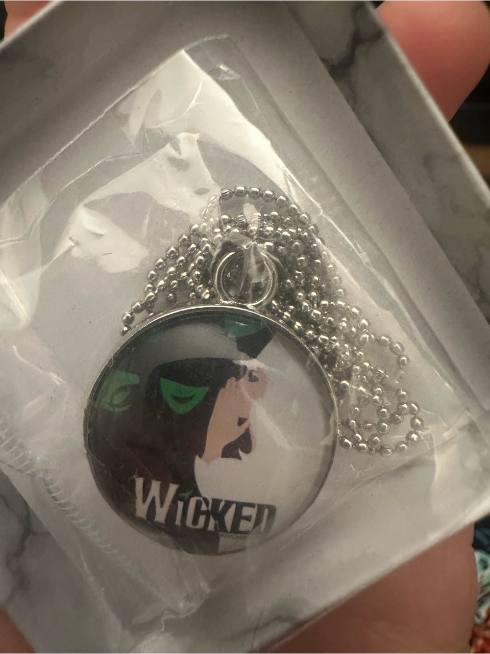Wicked Pendant Necklace - Black & Green Theatre Charm (New in Gift Box)